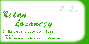 milan losonczy business card